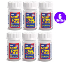 6x Bottles Mini Thin 25/50 Energy Booster Herbal Dietary Supplement
