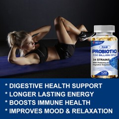 Probiotics Digestive Enzymes 100 Billion CFU Potency Immune Health 360 Capsules