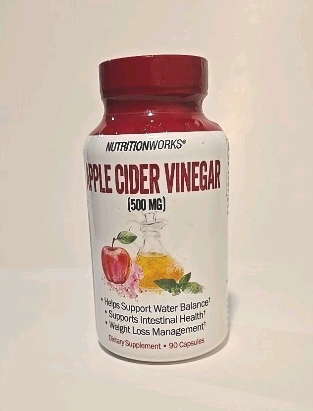 Apple Cider Vinegar Pills Capsules NutritionWorks 90 Capsules – 500mg Exp 5/2028