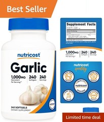 240 Count Garlic 1000mg Softgels – Easy to Swallow, Odor-Free Wellness Boost