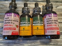 Herb Pharm Propolis 1 fl oz X 2 & 2 Bluebonnet Methyl Vitamin B12 5000mcg!