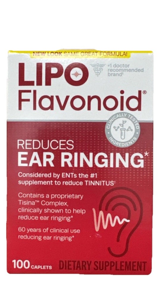 Lipo Flavonoid Plus Ear Ringing Dietary Supplement Caplets 1,000 mg 100 Count