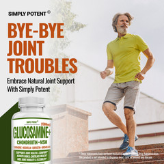 Glucosamine Chondroitin MSM Turmeric | Joint, Bone Health, Pain Aid, 90 Caps