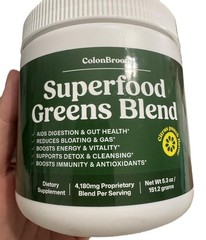 ColonBroom Greens Powder with Probiotics, Spirulina & Chlorella – Citrus Punch