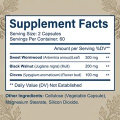 SresXrefas Wormwood Black Walnut Cloves 3-in-1 Premium Formula 30/60/120Capsules