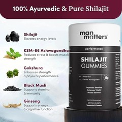 Man Matters Pure Himalayan Shilajit/Shilajeet Gummies with KSM 66 Ashwagandha
