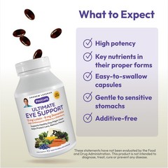 Ultimate Eye Support Softgels – 60 Count, 12mg Lutein, 6mg Zeaxanthin, Bilberry,