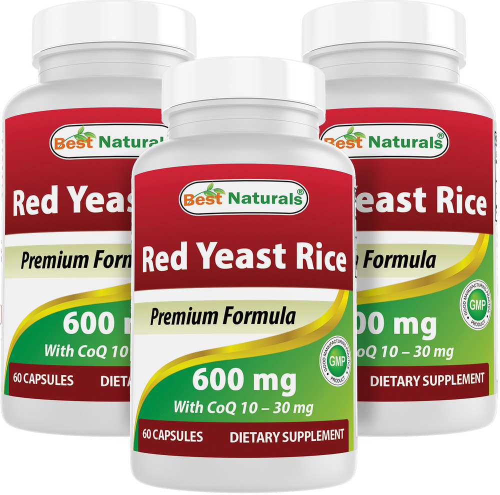 3 Pack Best Naturals Red Yeast Rice with COQ10 60 Capsules