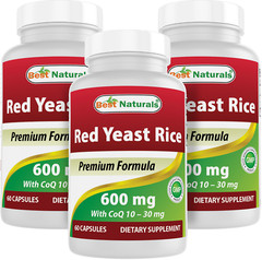 3 Pack Best Naturals Red Yeast Rice with COQ10 60 Capsules