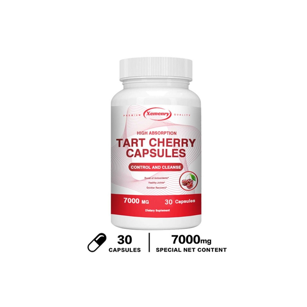 Tart Cherry Capsules 7000mg – Gout Joint Pain Arthritis Supplements Anthocyanins