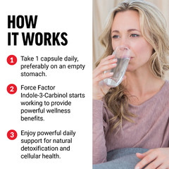 Force Factor Indole 3 Carbinol 200mg Capsules, Detox and Antioxidant Supplement