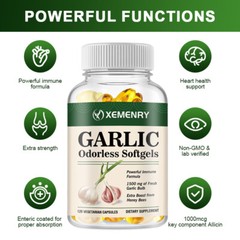 Odorless Garlic 1500mg – Heart & Circulatory Health Cholesterol Levels Support