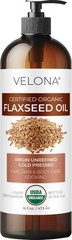 100% Pure Cold Pressed Flaxseed Oil 16 Oz – Nourishing Whole Body Moisturizer