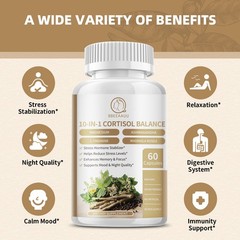 Cortisol Support Supplement Stress Relief & Cortisol Manager 60 Pills