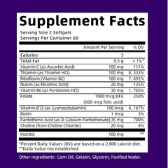 120pcs Vitamin B Complex Capsule B1 B2 B3 B5 B6 B7 B12 Folic Acid Biotin Energy