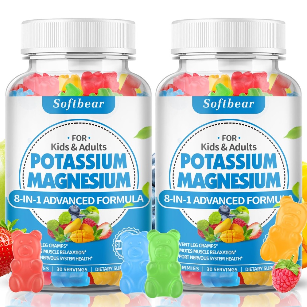 softbear Sugar Free Potassium Magnesium Gummies for Adults Kids, High Absorpt…