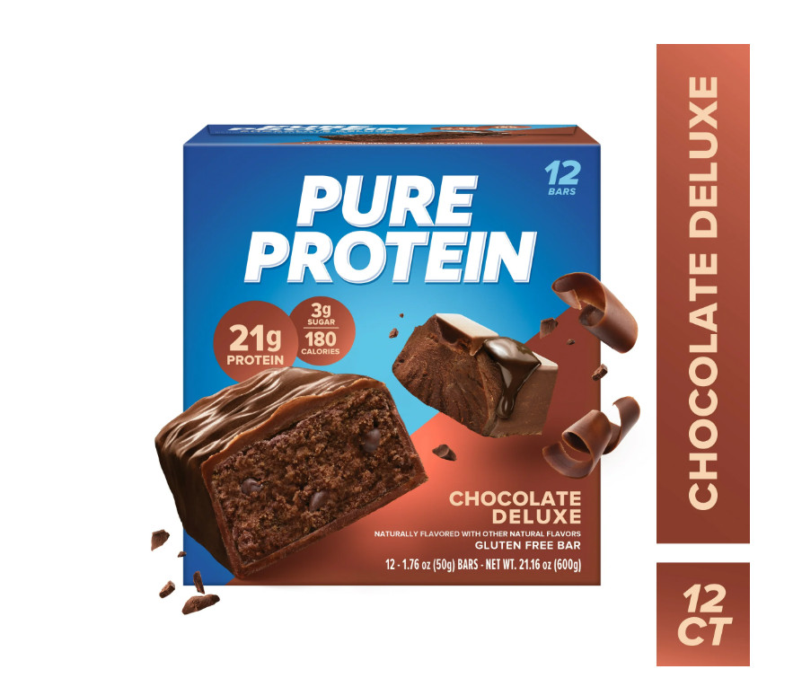 Pure Protein Bars Chocolate Deluxe 12ct 21g Protein Low Sugar