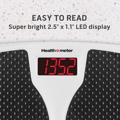 Health o meter Split Mat Digital Scale, 400 lbs, LED Display, Black and White
