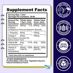 Kids Magnesium Liquid Drops featuring Magnesium Glycinate plus Omega-3, Vitamin