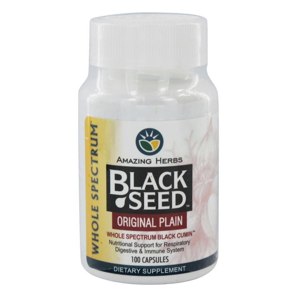 Amazing Herbs Black Seed Original Plain 500 mg., 100 Capsules