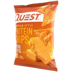 (4 pack) Quest Tortilla Style Protein Chips, Nacho Cheese, 1.1oz, 1 Ct