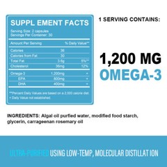 60/120PCS Omega 3 Oil Capsules 3x Strength 1200mg EPA & DHA, Highest Potency