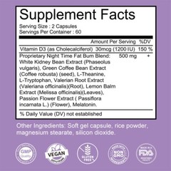 Weight Management Softgels Slimming Diet Night Time Fat Burner 500mg 120 Pills