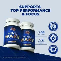 Mind Wake Pills, MindWake Brain Supplement to Support Memory & Sharp Focus 60ct