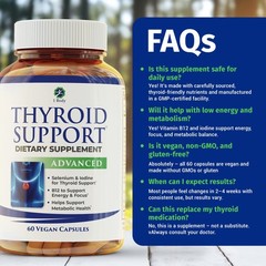 1 Body Thyroid Support Supplement for Women and Men, Selenium with Iodine, Zi…