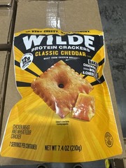 WILDE Protein Crackers Classic Cheddar 7.4 oz Healthy Protein Baked Snack Gluten