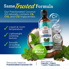 GuruNanda CocoMint Oil Pulling Mouthwash for 8 Fl Oz (Pack of 1), Clear