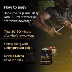 Creatine Monohydrate | 100% Pure | No Additives & Preservatives ( Unflavoured )