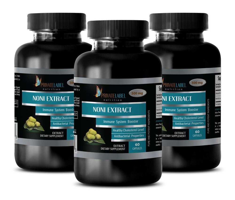 Morinda – NONI EXTRACT 500mg – Tremendous Anti Oxidative Potential – 3 Bottles
