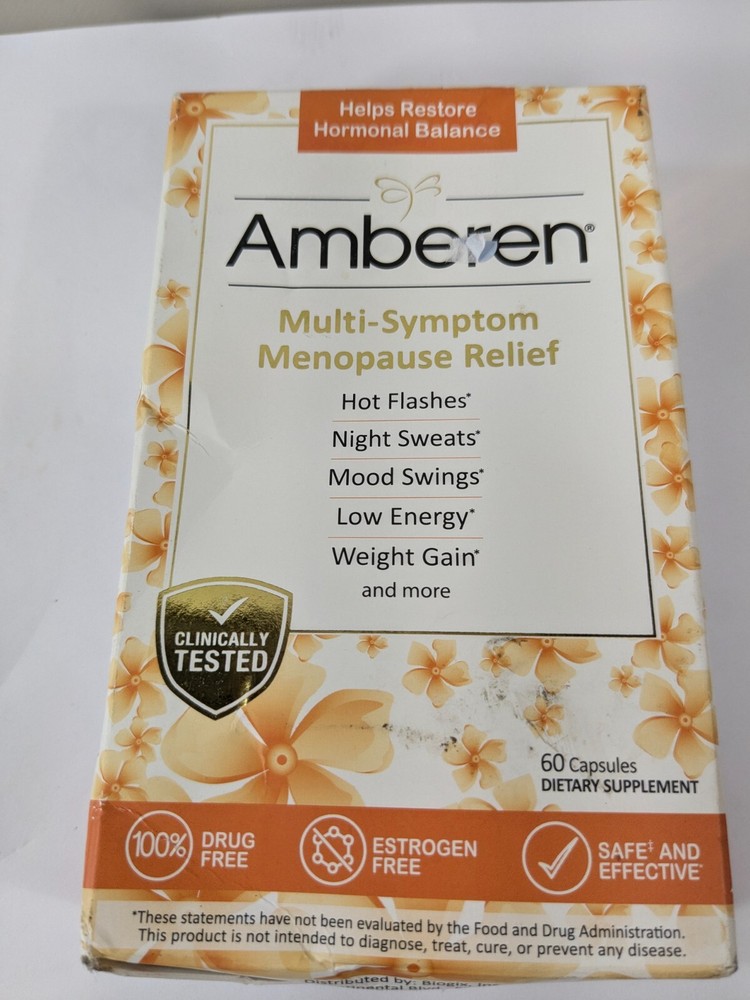 NEW Amberen Multi-Symptom Menopause Relief 60 Capsules exp 03/2026