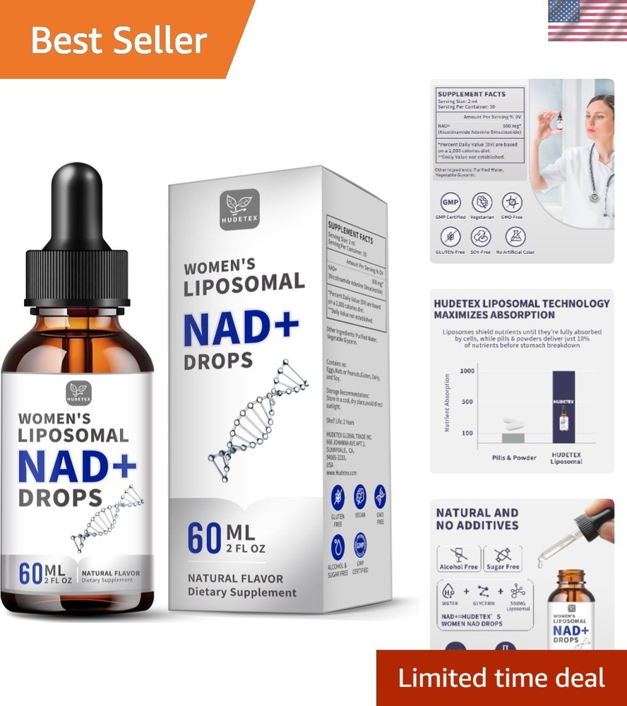 Natural Flavor Women’s 500mg Liposomal NAD – Vitality Boost Liquid Supplement