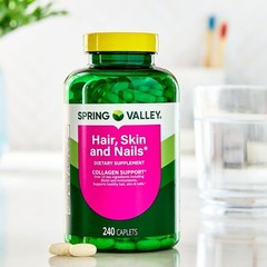 Spring Valley Hair, Skin & Nails Caplets Dietary Supplement, 240 Count