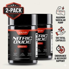 SNAP Nitric Oxide Booster 2-Pack Healthy Circulation Muscle Recovery 120 Caps