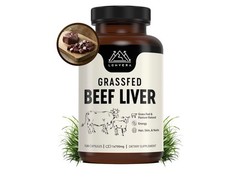 LONVERA Grass Fed Beef Liver Supplement 750 mg Capsules, 120 Count