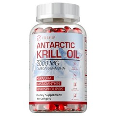 Antarctic Krill Oil 2000mg – with Astaxanthin & Phospholipids, Omega-3, EPA, DHA