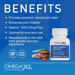 OmegaXL Joint Support Supplement, for Relief – Natural Muscle Support, Green L