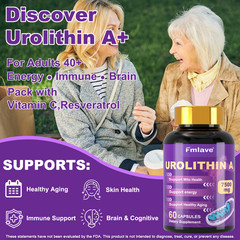 Urolithin A 500mg Resveratrol Healthy Aging Mitochondrial Mitophagy Support 60PC