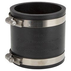 ProSource FC56-33 Coupling, 3 x 3 in, Cast Iron, Plastic and Steel Drain Pipes,