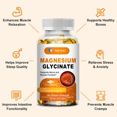 Magnesium Glycinate 400mg-High Absorption,Improved Sleep,Stress & Anxiety Relief