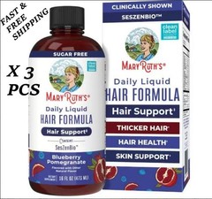 2 BOTTLES MaryRuths Daily Liquid Hair Formula Blueberry Pomegranate Hair Support