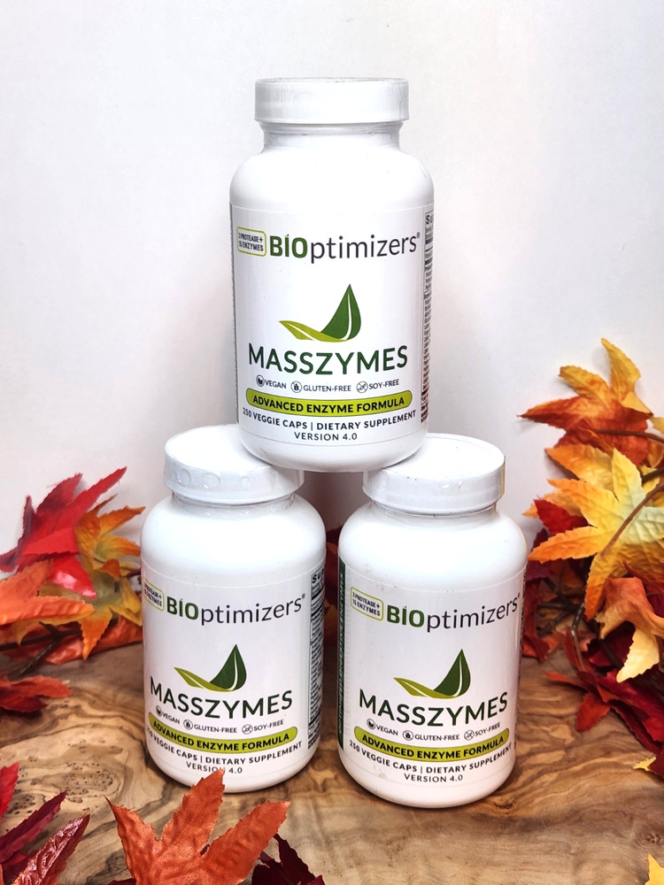 3 Pack BiOptimizers MassZymes 4.0 Digestive Enzymes (250 Veg Caps X3) Exp 2028