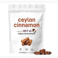Ceylon Cinnamon 7200mg Equivalent Dietary Supplement 300 Softgels W/ MCT Oil New
