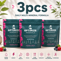 3PCS Optimize Minerals Multi – Mineral Daily Powder – Gluten Free, 30 Servings