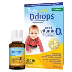 Baby Ddrops 400 IU Liquid Vitamin D 0.08 Fl Oz Tasteless Odorless 1 Pack