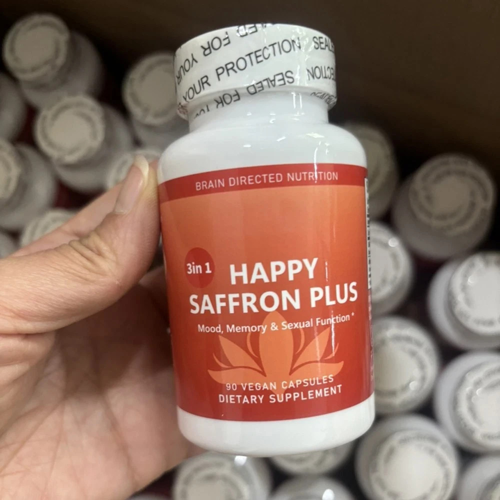 1 PACK Happy Saffron Plus 90 Capsules – Saffron Flower Extract, Curcumin & Zinc*