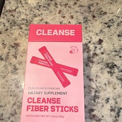 Cleanse Fiber Sticks Peach Flavor Powder Drink Mix, 20 Pouches 4.23 oz 10 Day